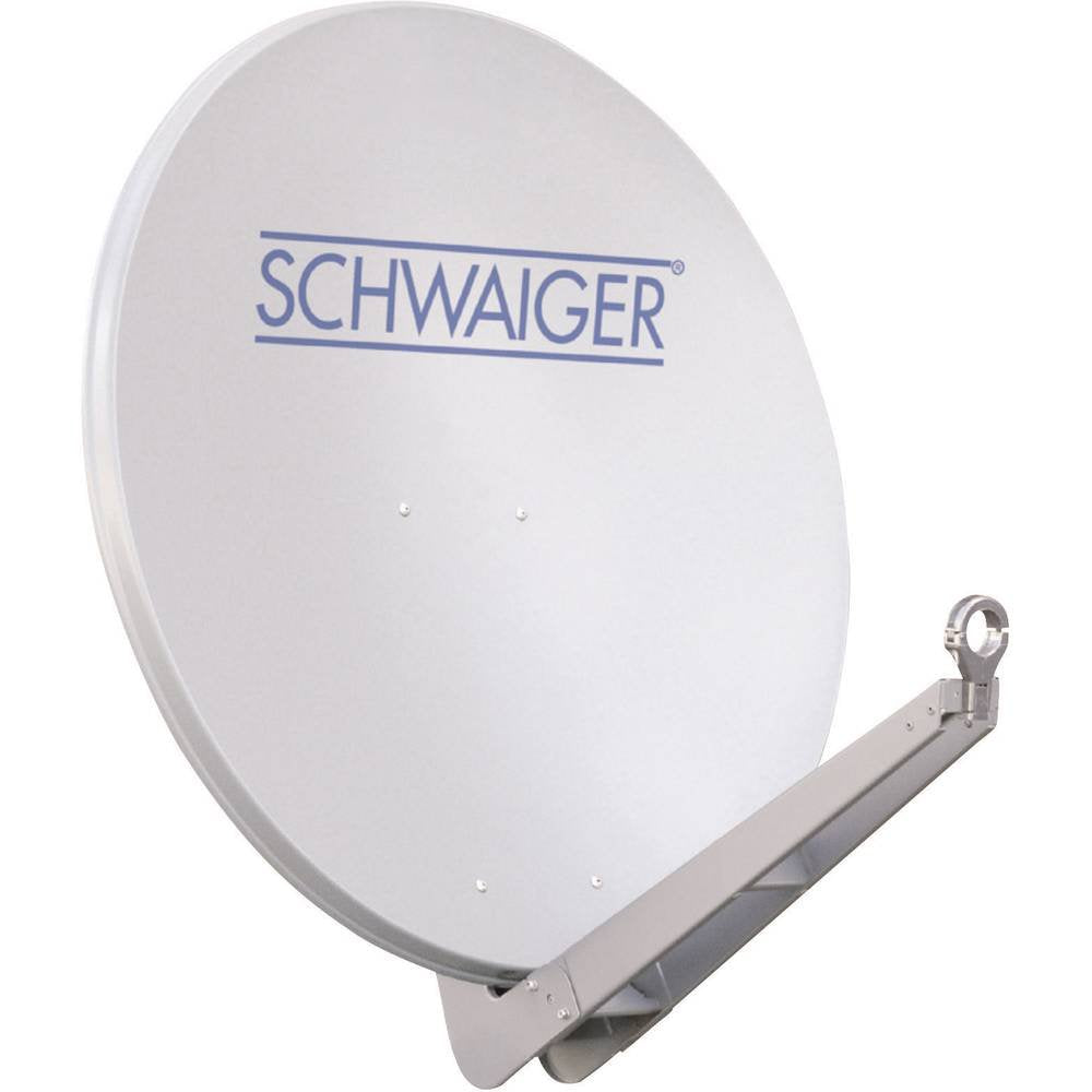Schwaiger SPI085PW011 Aluminium Offset-Antenne 85 cm, Premiumklasse, weiss Lichtgrau, Lichtgrau