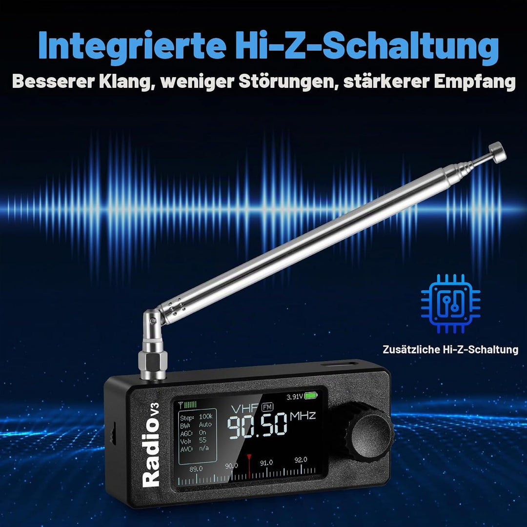 AURSINC Si4732 Mini Radio V3 Pocket Shortwave Radio Receiver, HF SW MW VHF All Band, AM/FM/LSB/USB M