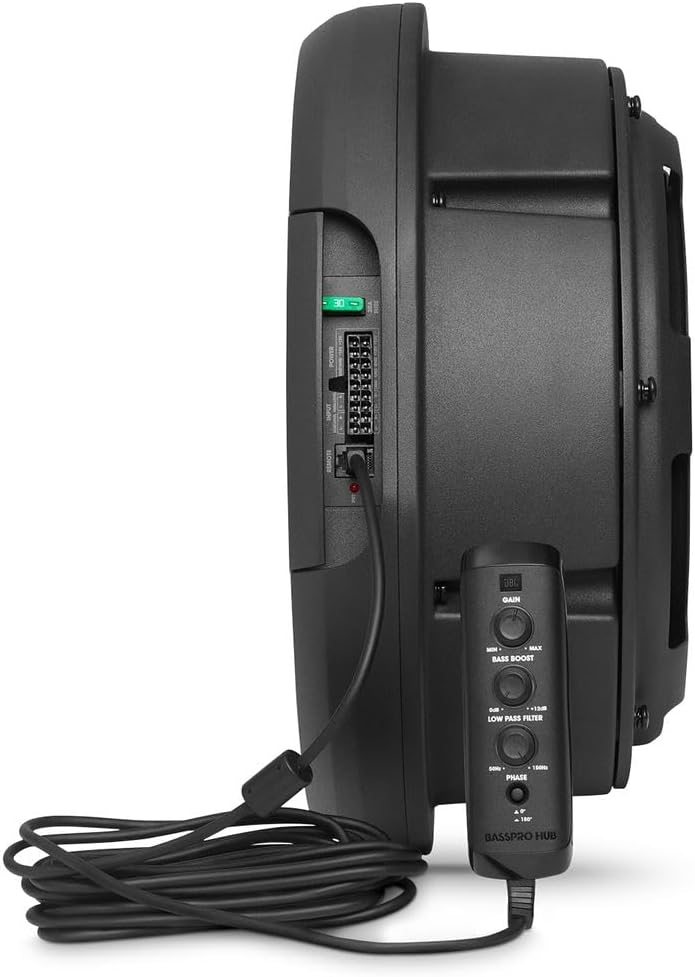 JBL BassPro Hub 11" Reserverad Aktiv Subwoofer Auto Set - 300 Watt Auto Subwoofer mit eingebautem Ve