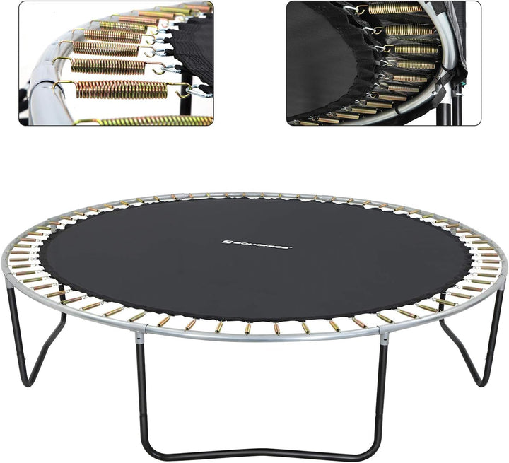 SONGMICS Sprungtuch Trampolin, Trampolinsprungtuch, Sprungmatte, Trampolinzubehör, Ersatz, schwarz Ø