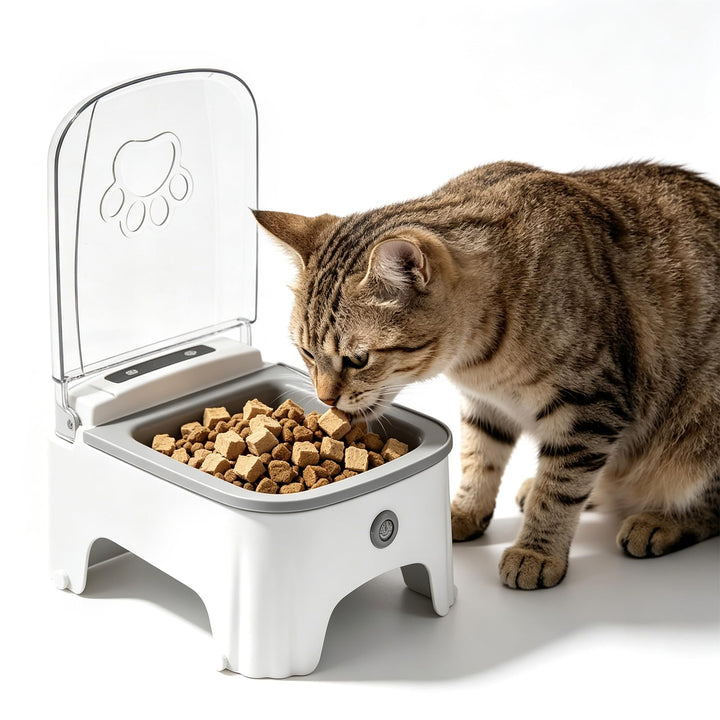 Automatischer Futterautomat mit Zeitschalter, Futterautomat Katze Mit Stunden Timer, Futterautomat F