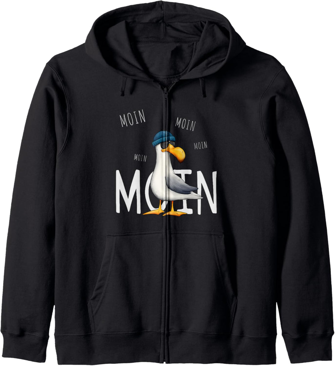 Moin Moin Lässige Hipster Möwe mit Sonnenbrille Kapuzenjacke