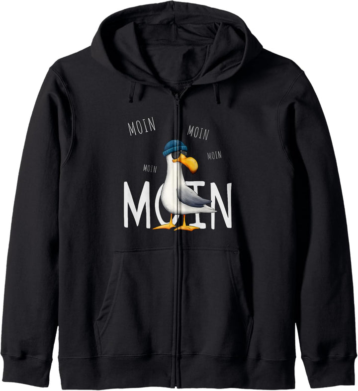 Moin Moin Lässige Hipster Möwe mit Sonnenbrille Kapuzenjacke