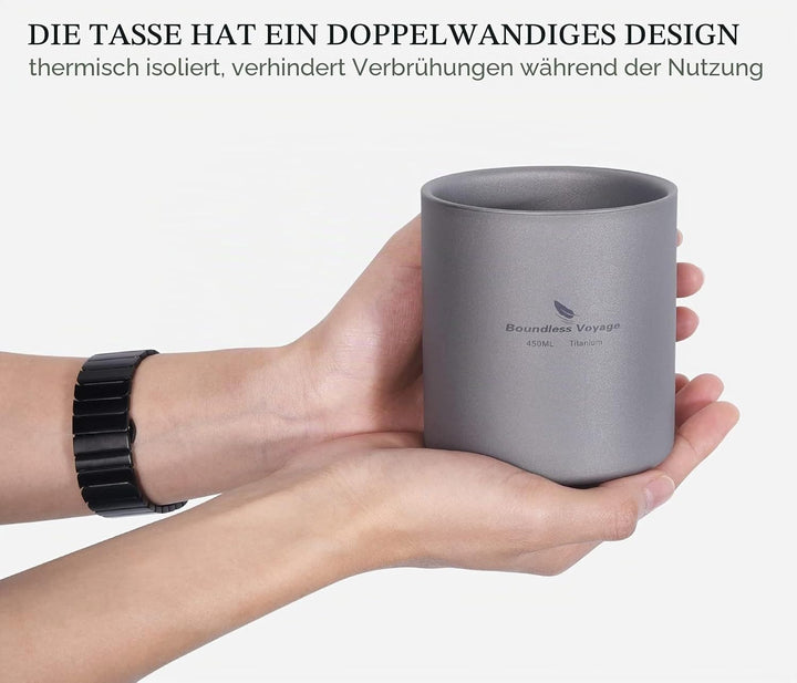 Boundless Voyage Titan Becher Mini Isolierte Doppelwandige Tasse Outdoor Camping Faltbare Kaffee Tee