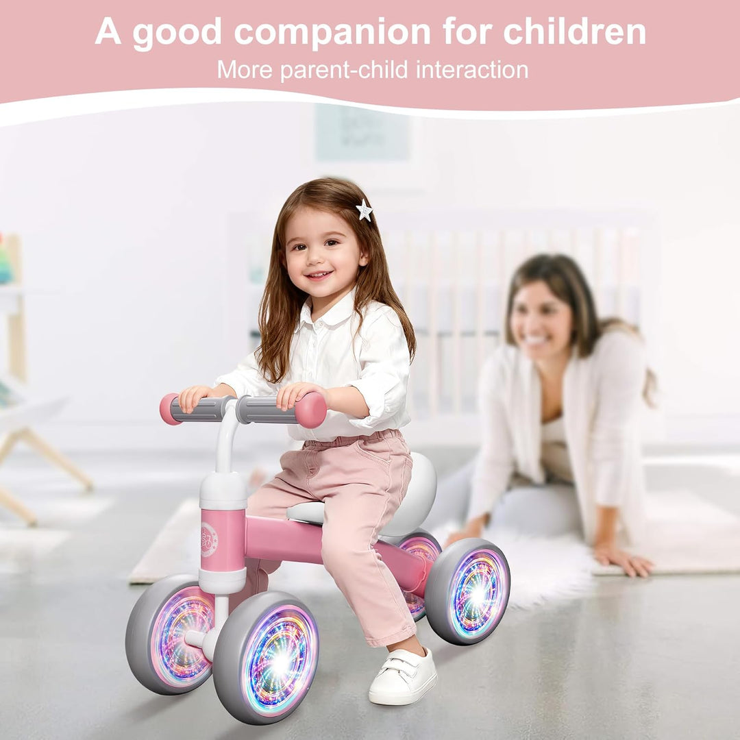 MHCYLION Kinder Laufrad ab 1 Jahr Balance Lauflernrad Spielzeug mit 4 Räder für 10-24 Monate Baby, E