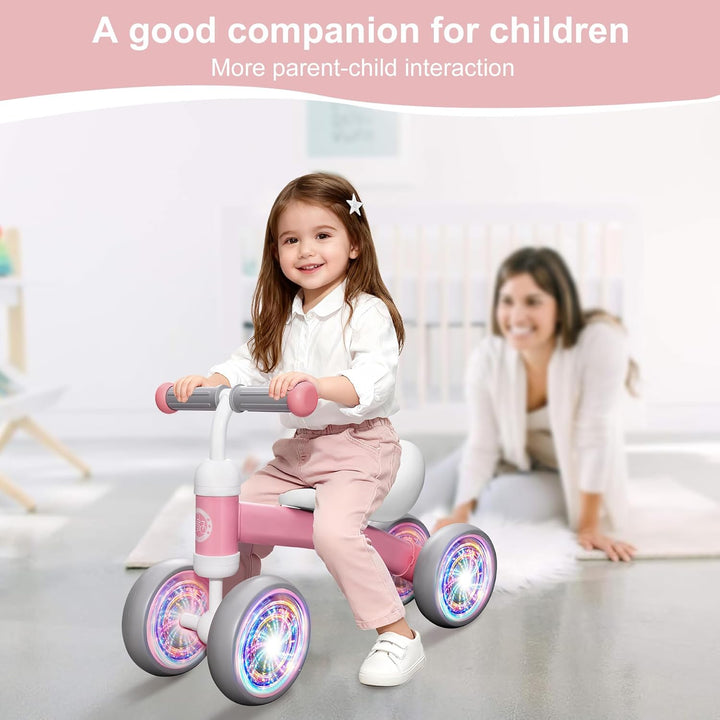 MHCYLION Kinder Laufrad ab 1 Jahr Balance Lauflernrad Spielzeug mit 4 Räder für 10-24 Monate Baby, E
