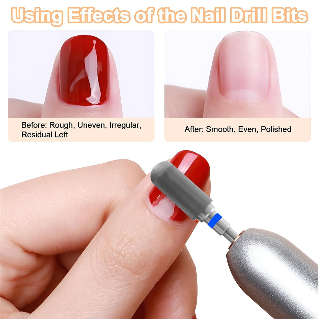 Diesisa 6 Stück Nagelfräser Bits, Nagelfräser Aufsätze 3/32 Zoll (2,35 mm), Hartmetall Bits für Nage