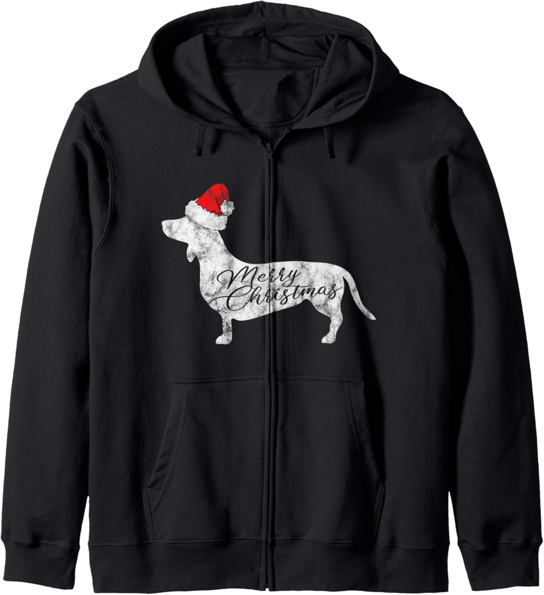 Dackel Merry Christmas Geschenk Weihnachts Kostüm Hunde Kapuzenjacke