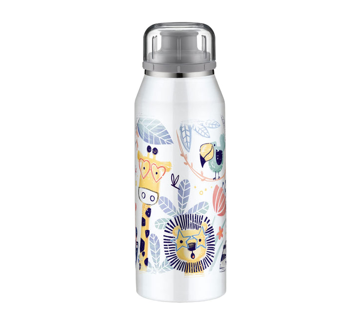 alfi KIDS ISO BOTTLE 350ml, crazy jungle, Isoliertrinkflasche Kinder aus Edelstahl, absolut dicht mi