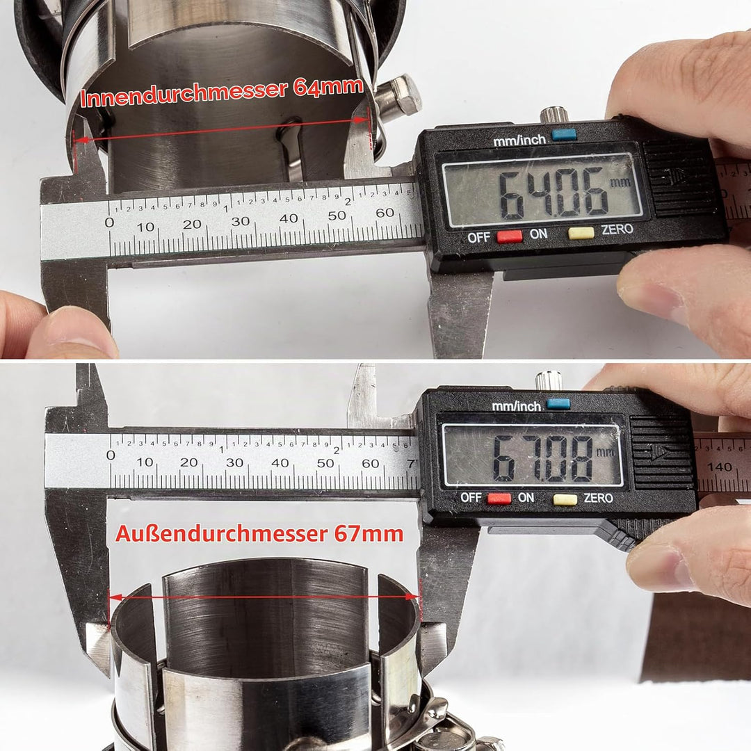 Krtopo 63mm Auspuffspitzen Auspuff Edelstahl und Glänzende Kohlefaser Auto Auspuff Endrohr, Einlass