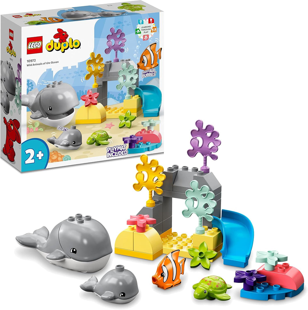 LEGO 10972 DUPLO Wilde Tiere des Ozeans, Lernspielzeug ab 2 Jahre, Spielzeug-Set für Kleinkinder mit