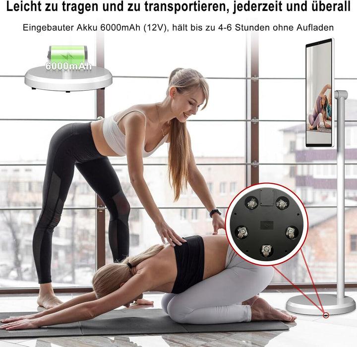 OFD 21.5" Portable TV on Wheels,Android 13 OS,1080p,6+128GB,Speicher Tragbarer Fernseher, 100% sRGB,