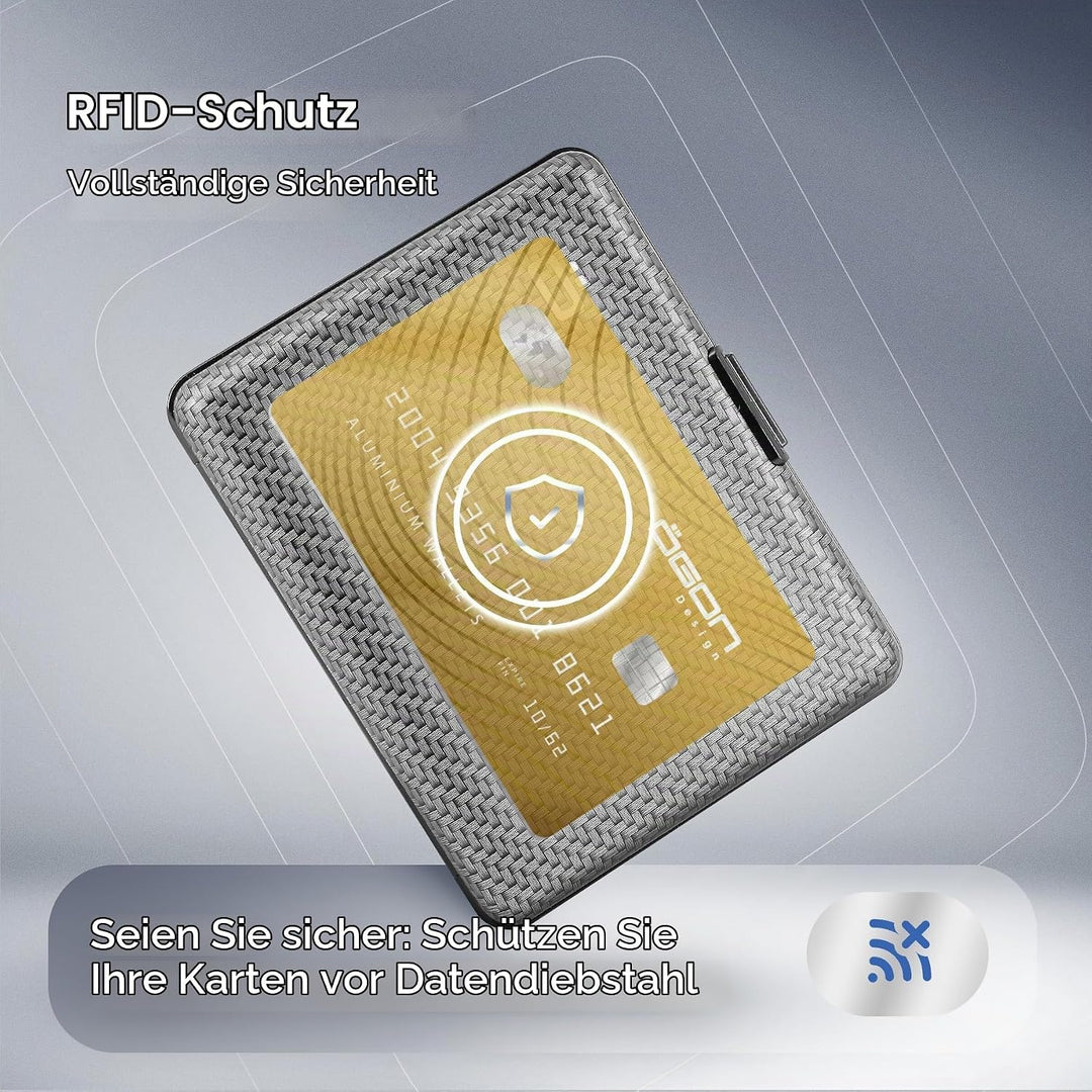 ÖGON Smart Wallets - Aluminium Geldbörse Big Stockholm - RFID Blockierung Kartenetui - Bis zu 10 Kar