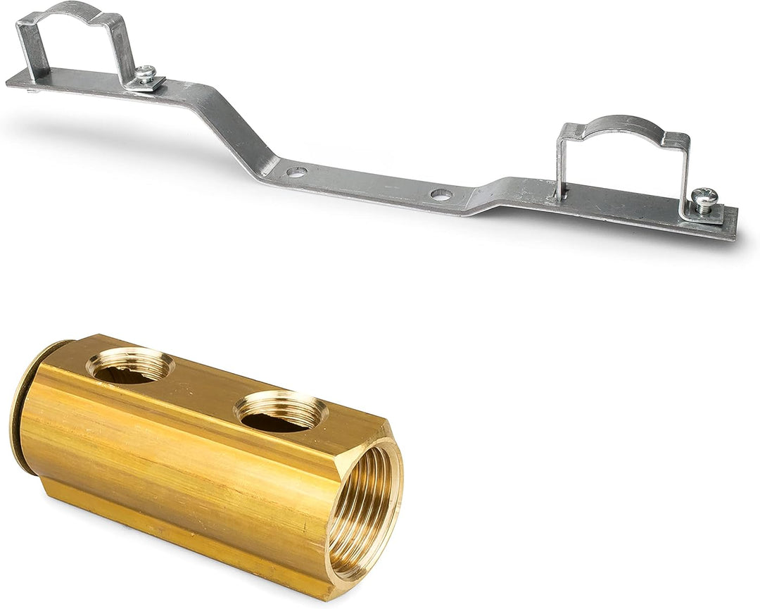 Messing Heizkreisverteiler 3 Heizkreise Set mit 6 x PEX Kugelhahn mit Klemmring 16mm x 1/2" AG & 2 x