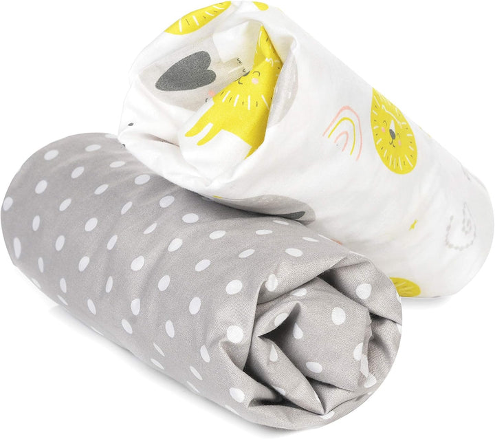 FlyIdeas Spannbettlaken 80x160 cm fur Babybett, 2 STK. - 2 Spannbettlaken 100% Baumwolle Zertif. Mit