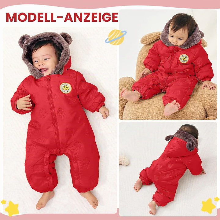 JiAmy Unisex Baby C2-tz-pf08904 Baby Schneeanzüge (1er Pack) 12-18 Monate Rot, 12-18 Monate Rot