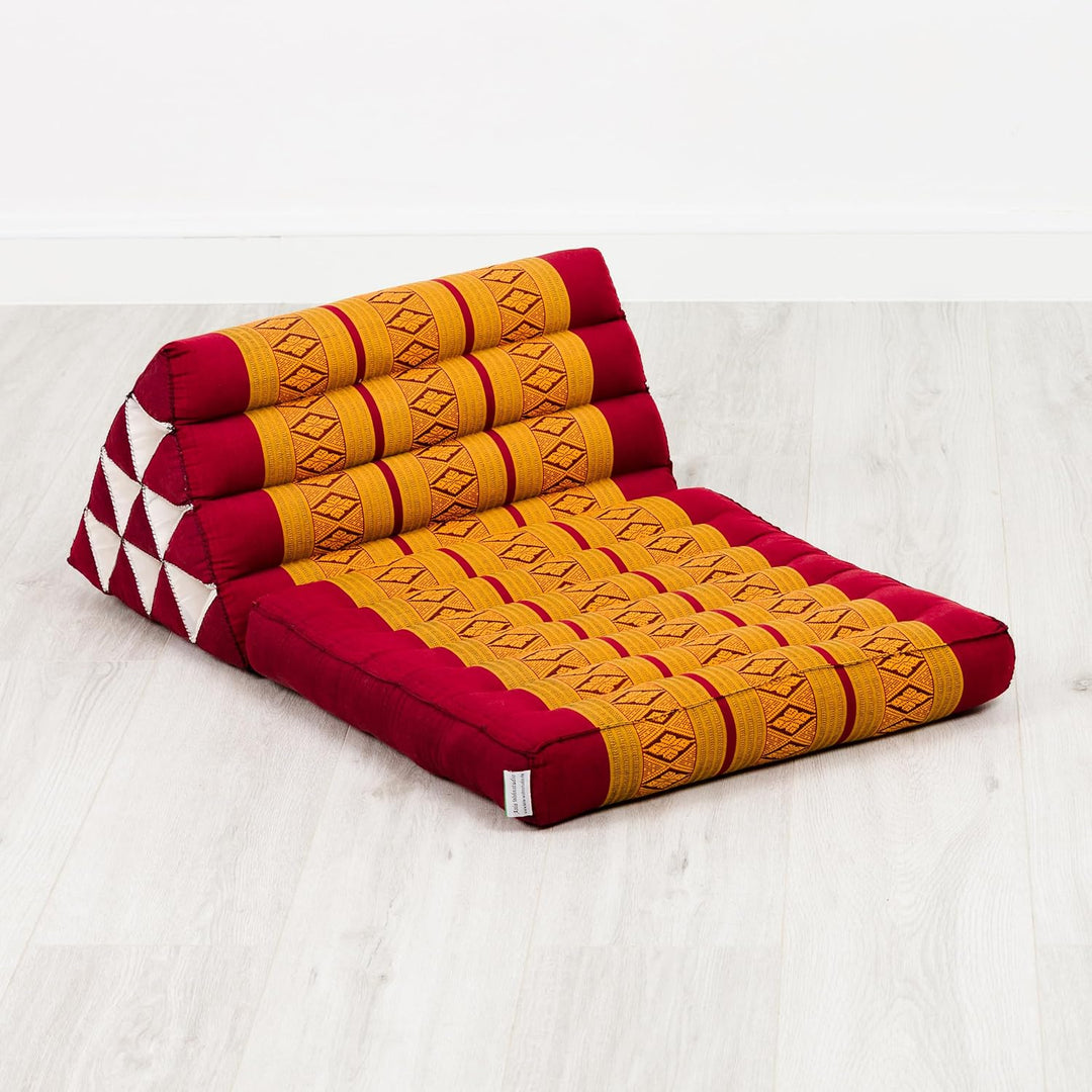 livasia Thaikissen mit 1 Auflage, Dreieckskissen mit Sitzkissen, Keilkissen mit Kapok, Rückenkissen