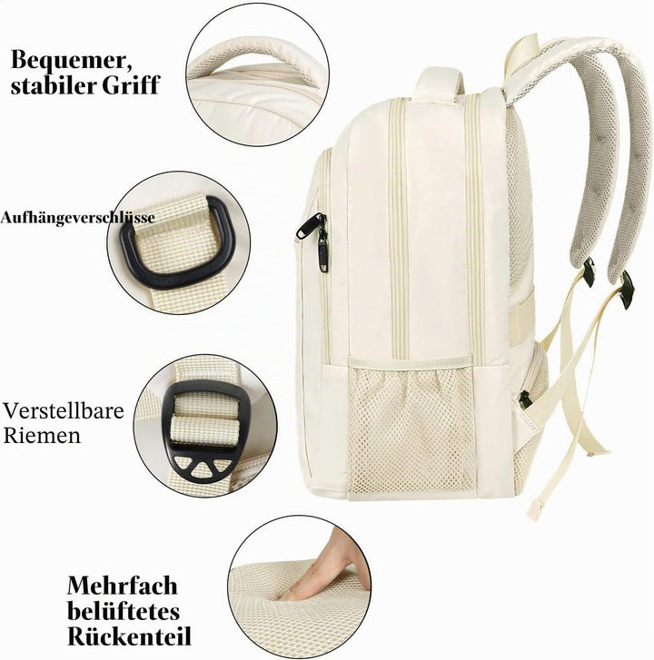 MATEIN Laptop Rucksack 15,6 Zoll Notebook Arbeitsrucksack Damen Elegant mit USB Ladeanschluss und La