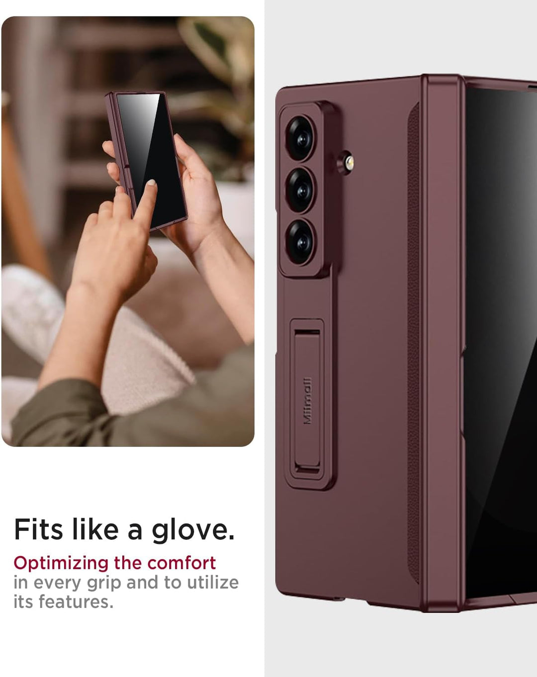 Miimall Kompatibel mit Samsung Galaxy Z Fold 7 Hülle mit Displayschutz Anti-SPY, [Magnetischer Schar