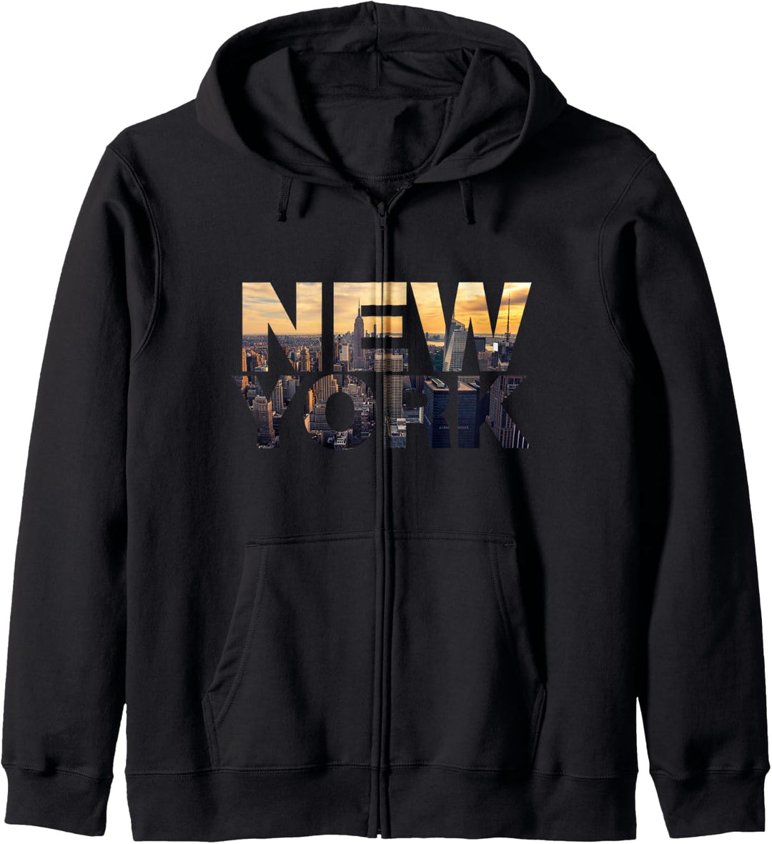 New York Sunset Skyline Graphic Tee shirts, New York City Kapuzenjacke