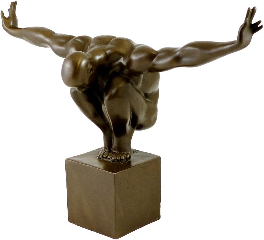Kunst & Ambiente - Moderne Bronzefigur - Der Athlet - signiert Milo - Echte Bronze Figur - Sport Sku