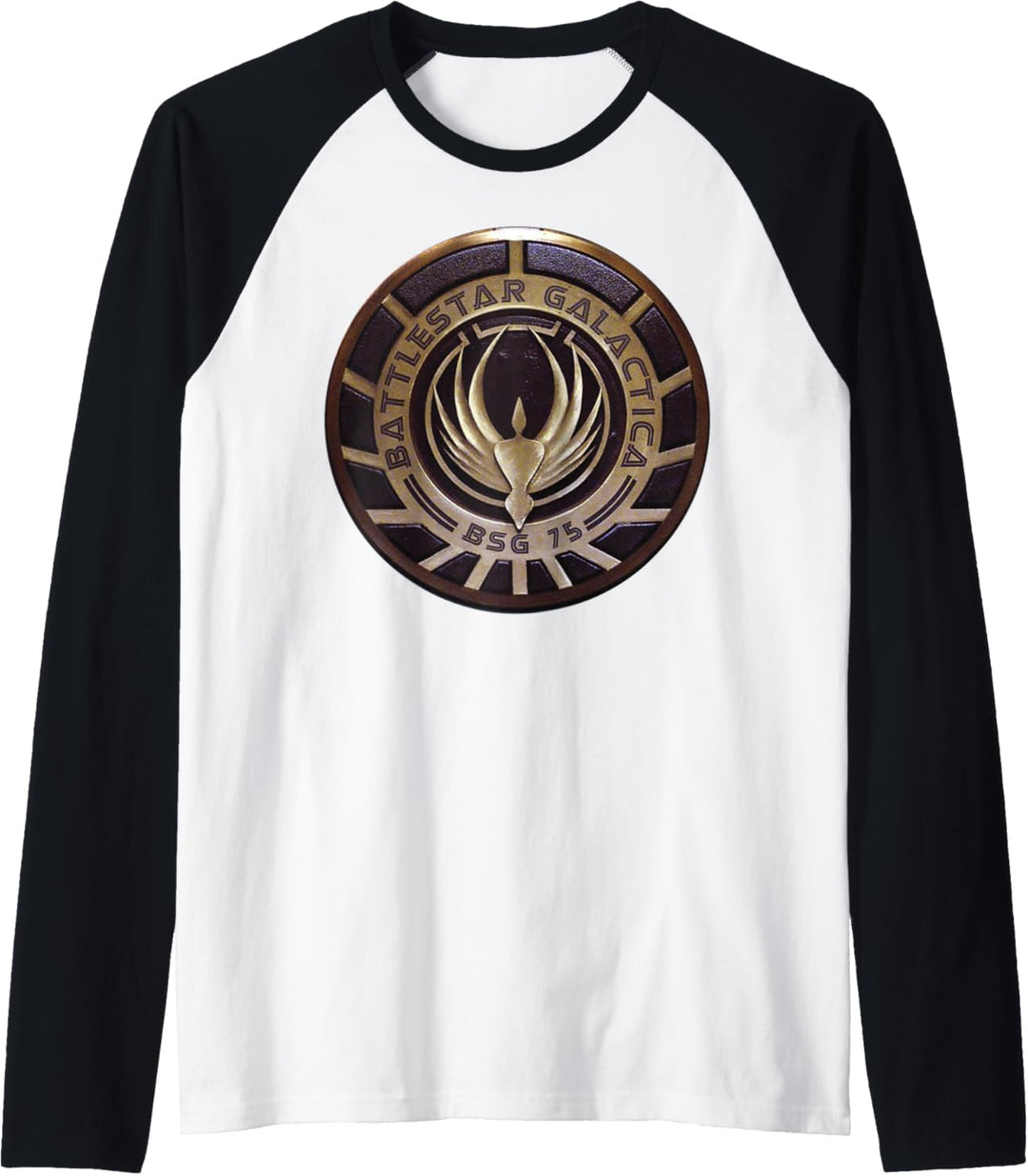 Battlestar Galactica Gold BSG 75 Emblem Raglan