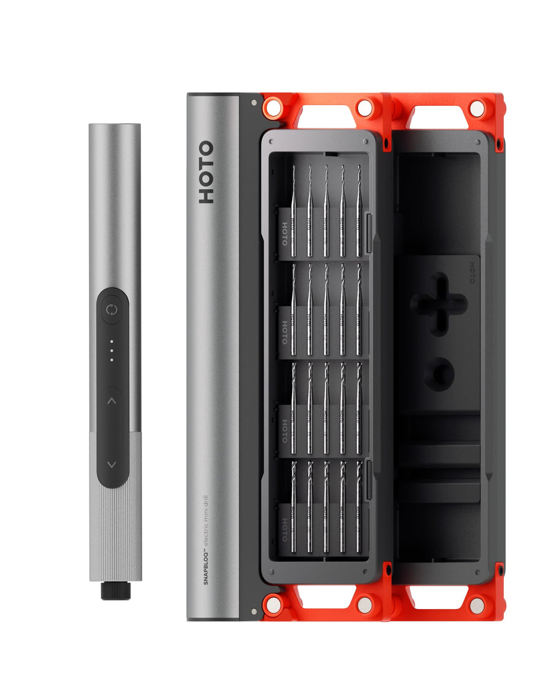 HOTO SNAPBLOQ™ D - A03 Mini - Bohrmaschine: USB - C - ladbar, dreistufige Drehzahl, mit 20 Bohrerbit