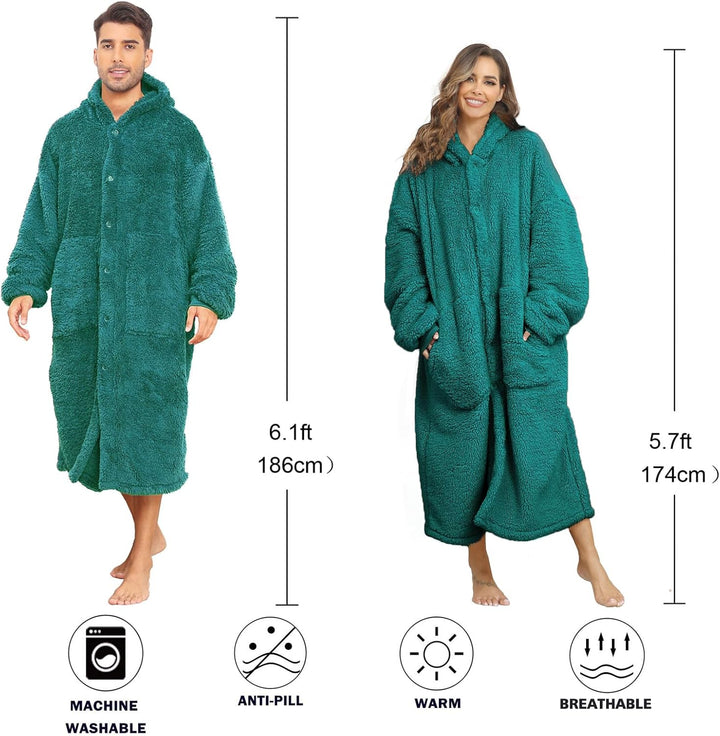ililmmoe Plüsch Hoodie Decke für Frauen und Männer,Super warme und gemütliche grosse tragbare Decke