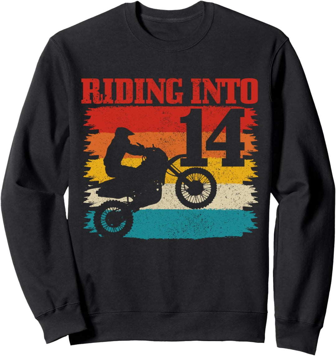 Fahren in Motocross 14. Geburtstag Dirt Bike Enduro Sweatshirt