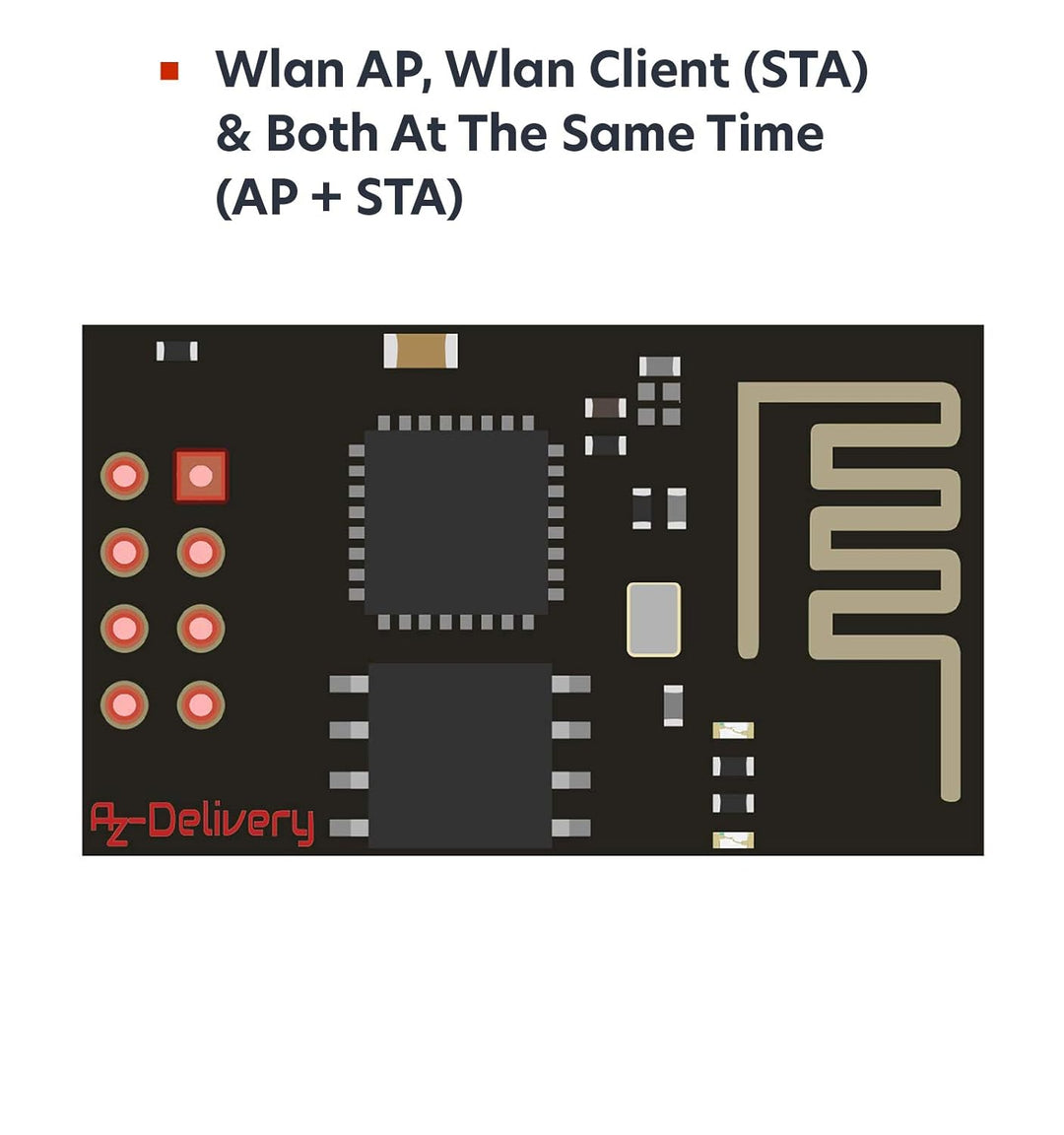 AZDelivery 3 x ESP8266 ESP-01S WLAN WiFi Modul kompatibel mit Arduino und Raspberry Pi inklusive E-B