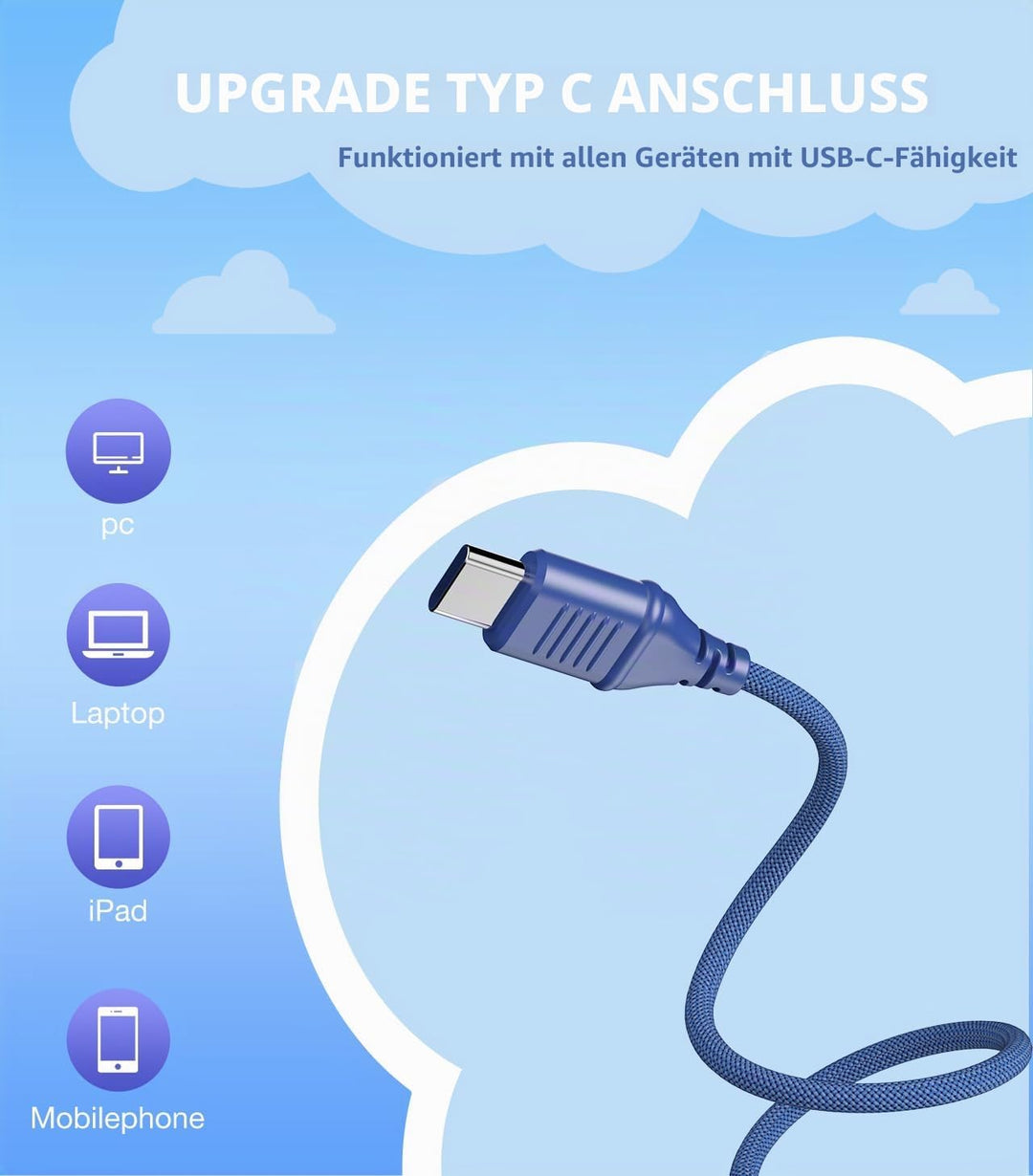 Upgrade USB Typ C Kinder Kopfhörer für die Schule, 94 dB sichere Lautstärke begrenzt, HD-Stereo-Soun