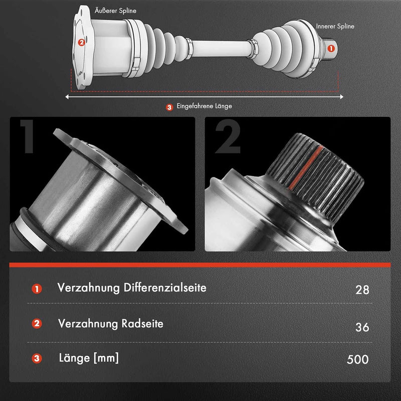 Frankberg Antriebswelle Vorne Rechts Kompatibel mit 3 BK 1.6L 2003-2005 3 Stufenheck BK 1.6L 2004-20