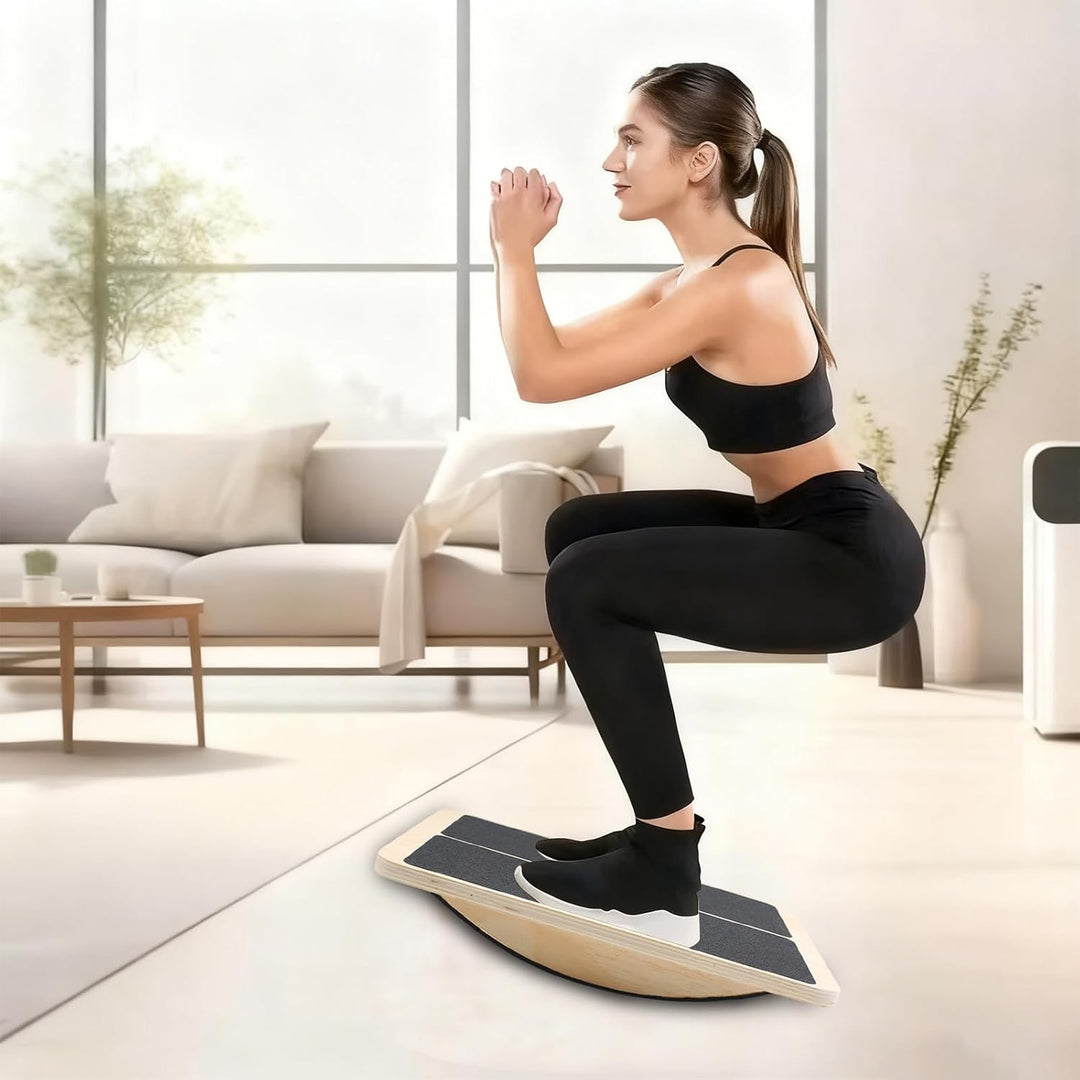 2-in-1 Schrägbrett aus Holz für Wadendehnung und Gleichgewicht, Professionelles Balance-Board Verste