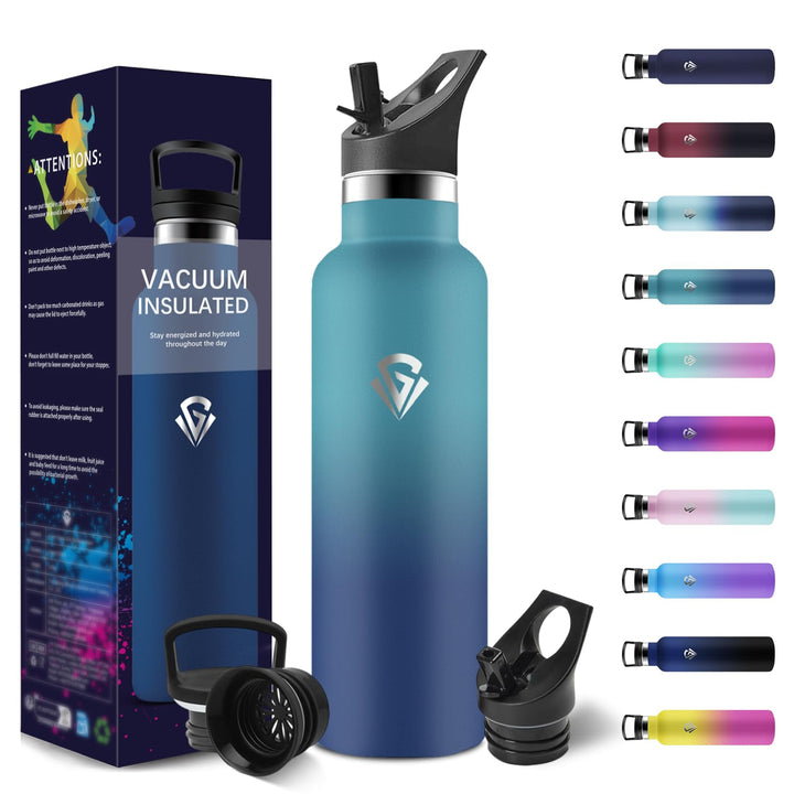 Trinkflasche, 750 ML BPA-Frei, Thermosflasche, Auslaufsichere Isolierflasche Doppelwandig, Wasserfla