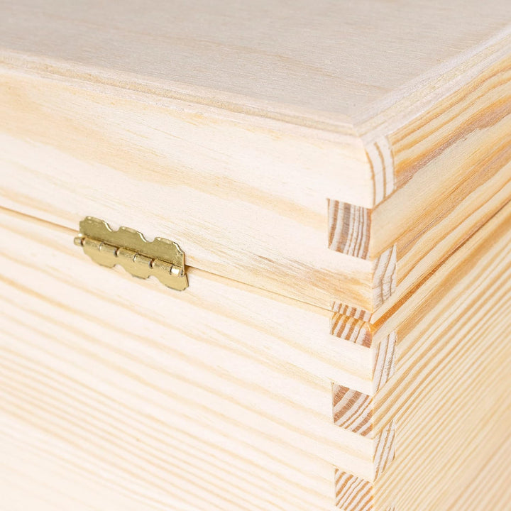 Creative Deco XXL Grosse Holz-Kiste Holztruhe mit Deckel | 40 x 30,5 x 24 cm | Erinnerungsbox Holzbo