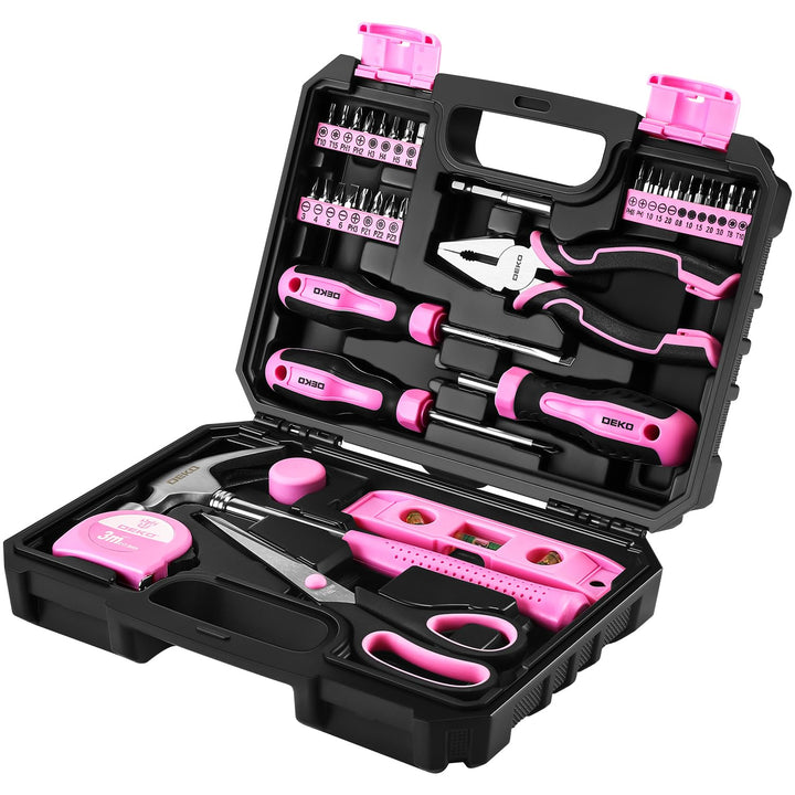 Deko Maletin Werkzeugkasten, komplettes Werkzeugset, Rosa, für Damen, Zuhause, Büro