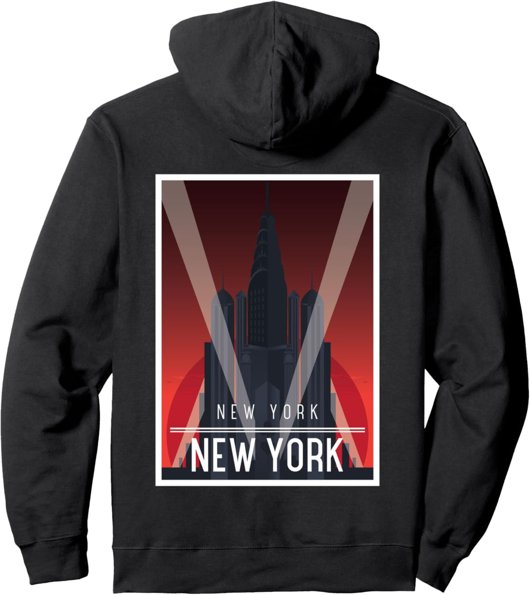 New York New York Art Deco Jugendstil Poster Pullover Hoodie