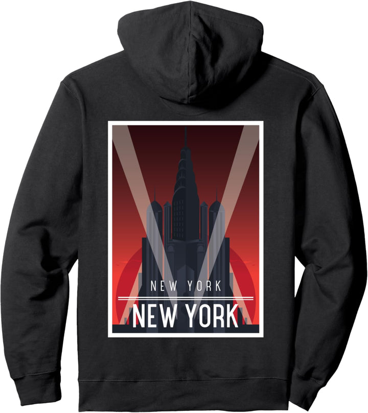 New York New York Art Deco Jugendstil Poster Pullover Hoodie