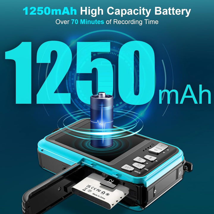 Unterwasserkamera, Yixinxin Digitalkamera wasserdichte UHD 4K 64MP Autofocus mit Einer 32GB Karte Se