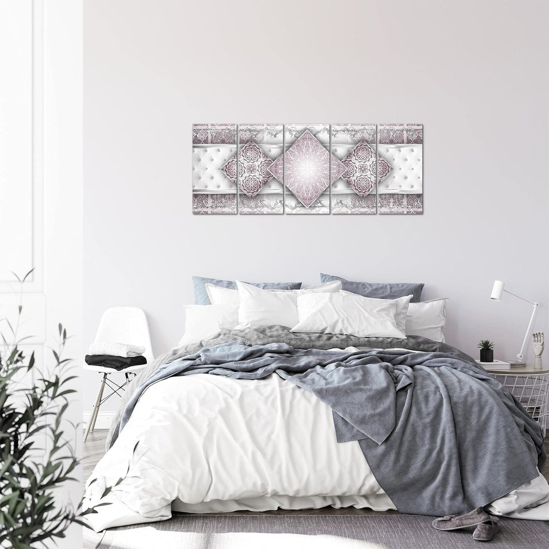 Runa Art Bild Abstrakt Mandala Wandbilder auf Vlies Leinwand 5 Teilig Wanddekoration Wohnzimmer Schl