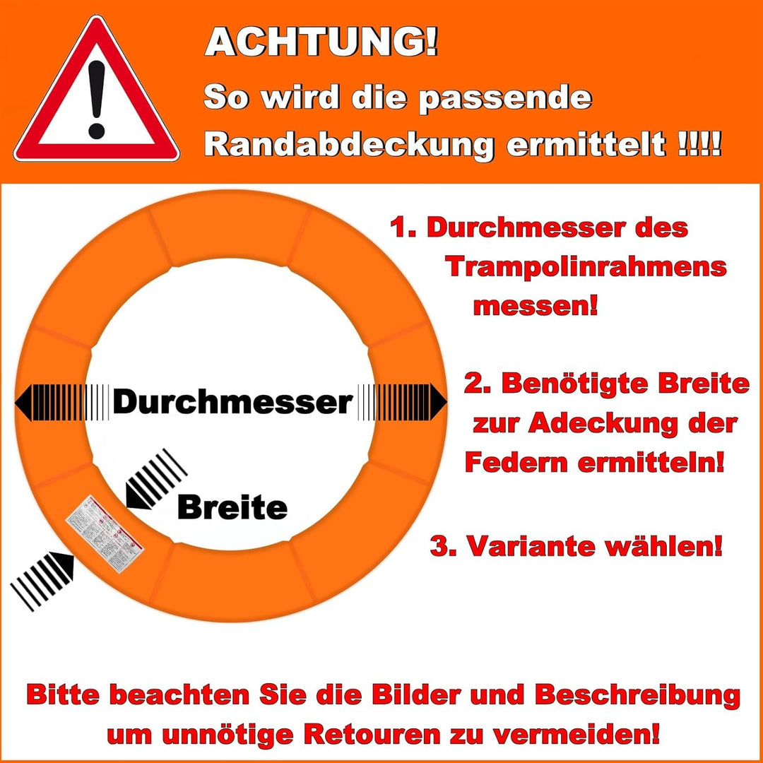 Baunsal® Trampolin Randabdeckung Ø 183 244 250 275 300 305 335 366 370 396 400 427 430 457 460 487 4