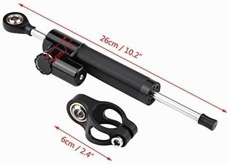 Keenso Motorrad CNC Lenkungsdämpfer, Universal Dämpfer Stabilisator Linear umgekehrt mit Montagehalt