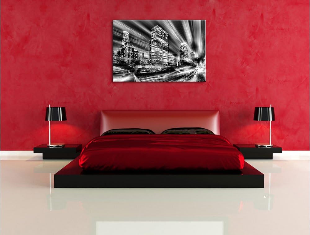 Pixxprint Monocrome, Los Angeles Matrix, Format: 100x70 auf Leinwand, 100x70