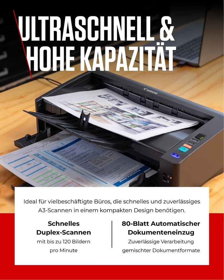 Canon imageFORMULA DR-M1060II A3 Dokumentenscanner | Kompaktes Design & leistungsstark für Büro & Ho