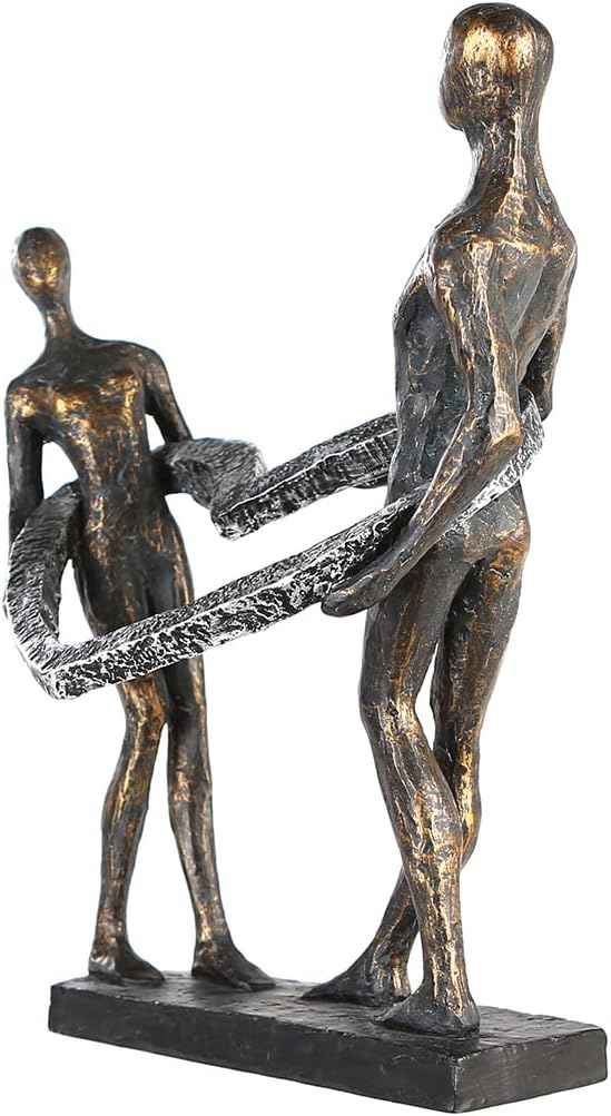 Casablanca - Deko Skulptur Figur Connected - aus Poly bronzefarbenes Paar H 31 cm Höhe 31 cm Bronzef