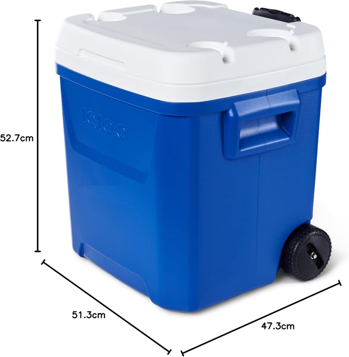 IGLOO Laguna 60 Kühlbox 56L – Grosse Passiv-Kühlbox mit Rollen & Teleskopgriff – Robuste Isolierbox