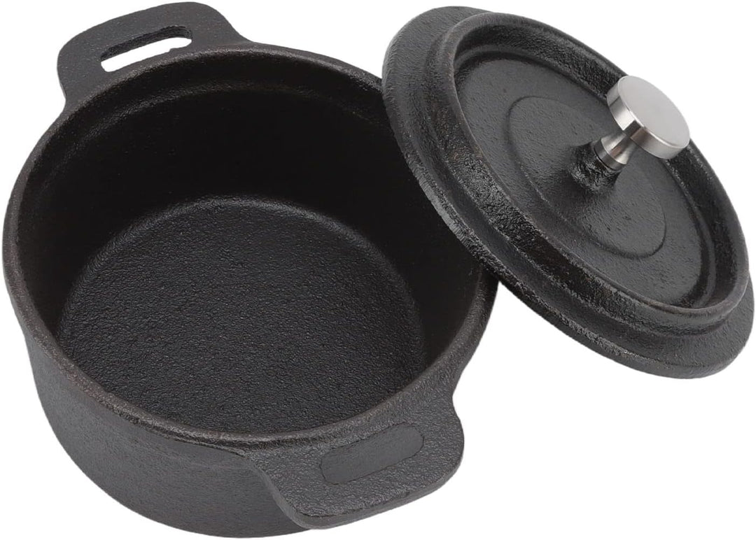 Dutch Oven, antihaftbeschichtete flache Gusseisenpfanne, traditioneller Stil, verdickter, ergonomisc