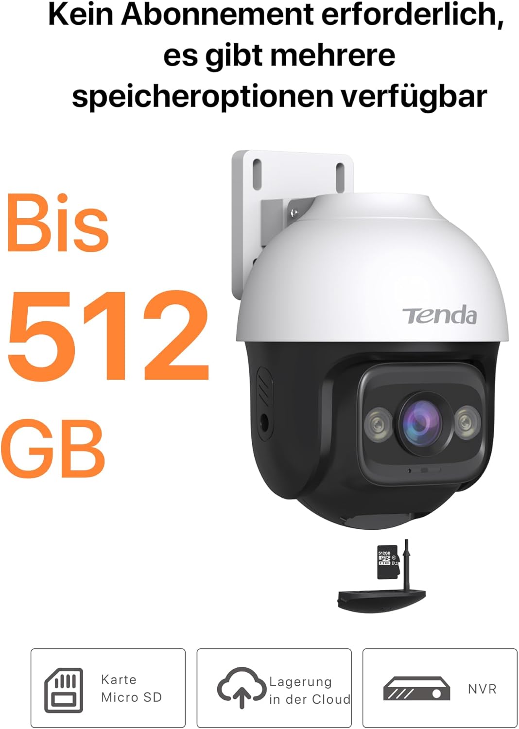 Tenda 3MP Überwachungskamera Aussen WiFi, 2K IP Kamera Outdoor mit Nachtsicht 30M in Farbe, 2-Wege A