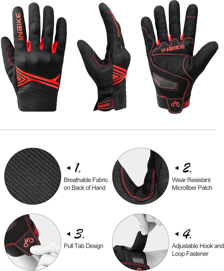 INBIKE Motorrad Handschuhe Motocross Sommer EUDE Foam Schutz Atmungsaktiv Touchscreen Motorradhandsc
