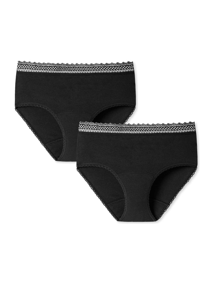 Schiesser Damen 2er Pack Menstruationswäsche/Periodenpanty auslaufsicher - Secret Care 42-44 Schwarz